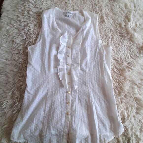 Josephine studio sz 10p white Swiss dot blouse - Picture 2 of 3